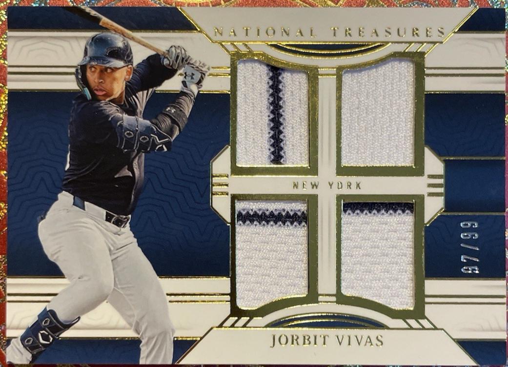 Jorbit Vivas #17 2024 Panini National Treasures Game Gear Swatches Quad Baseball