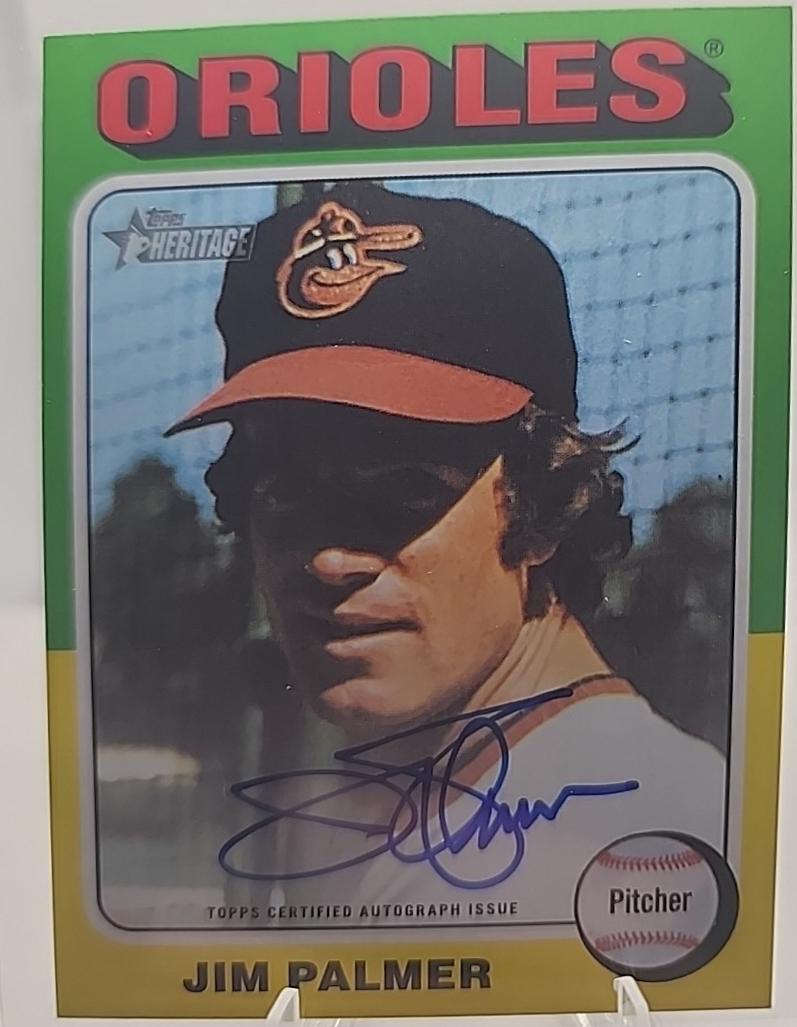 Jim Palmer #ROA-JPA Baseball Cards 2024 Topps Heritage Mini Real One Autograph