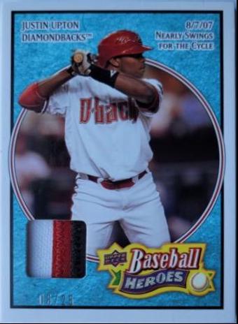 Justin Upton #4 Baseball Cards 2008 Upper Deck Baseball Heroes