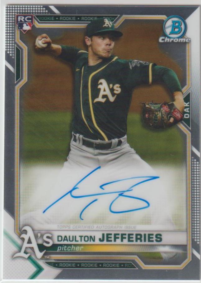 Daulton Jefferies #BCRA-DJ Baseball Cards 2021 Bowman Chrome Rookie Autographs