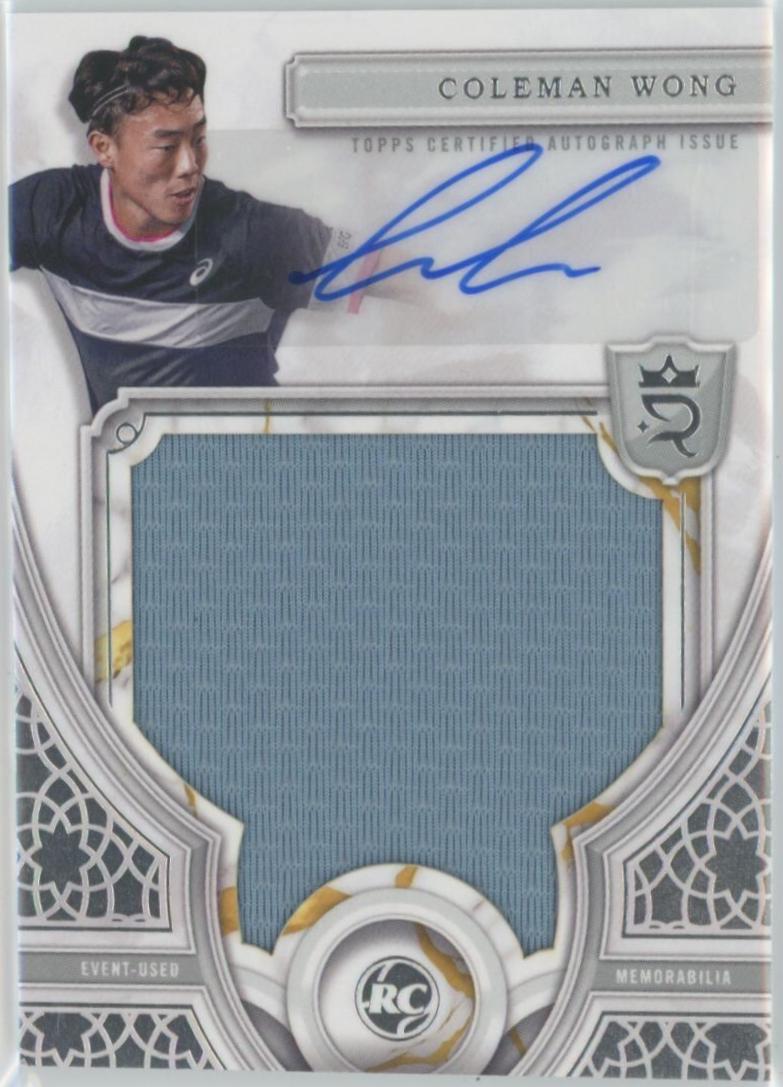 Coleman Wong #RRA-CW Tennis Cards 2024 Topps Royalty Rookie Relic Autograph