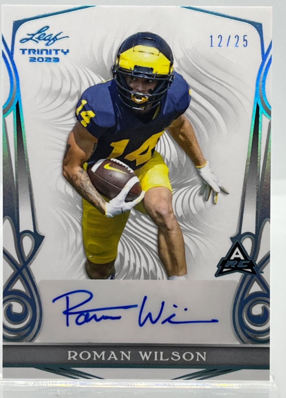 Roman Wilson #BA-RM1 Football Cards 2023 Leaf Trinity Autograph