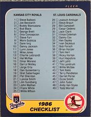 Checklist 1-97 #654 Baseball Cards 1986 Fleer Prices