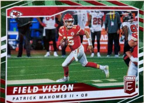 Patrick Mahomes II #FV5 Football Cards 2021 Panini Donruss Elite Field Vision
