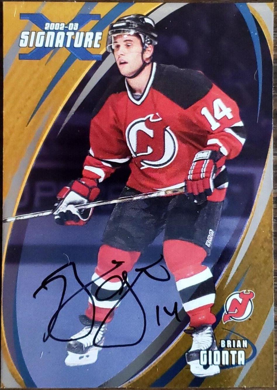 Brian Gionta [Gold} #86 Hockey Cards 2002 In the Game Be A Player Signature Series