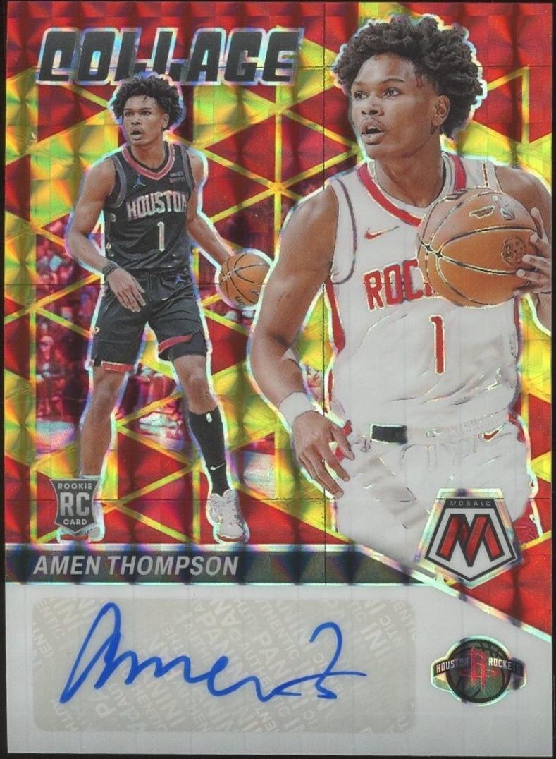 Amen Thompson #CM-AMN Basketball Cards 2023 Panini Mosaic Collage Autograph