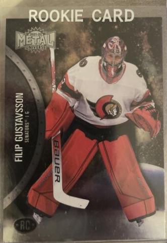 Filip Gustavsson #159 Hockey Cards 2021 Skybox Metal Universe