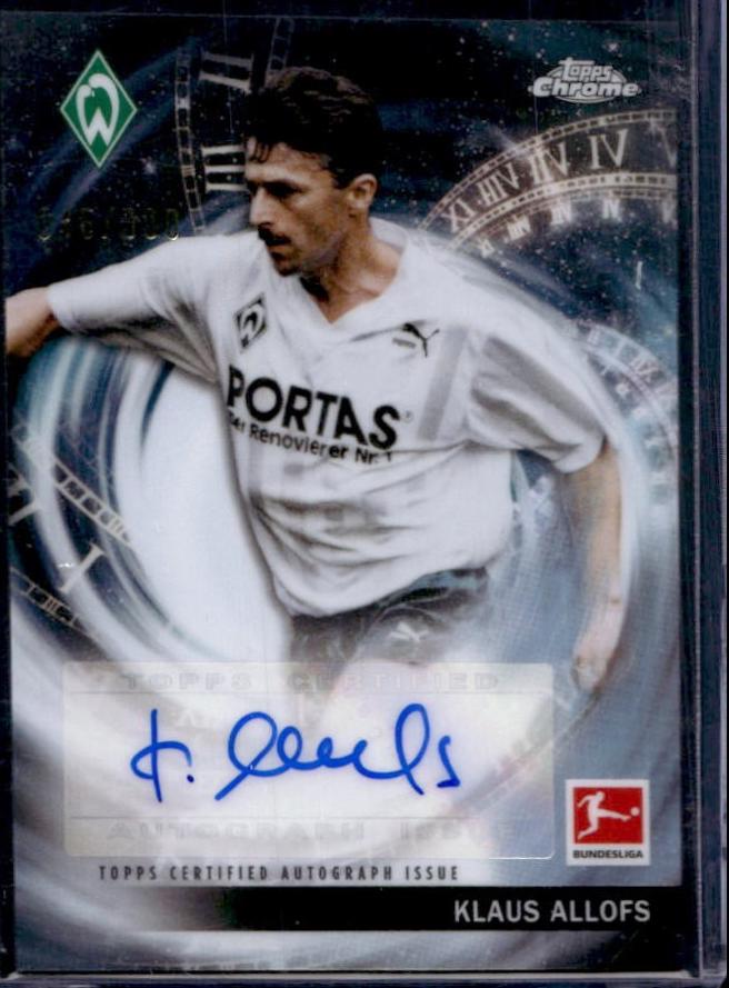 Klaus Allofs #TTA-KA Soccer Cards 2023 Topps Chrome Bundesliga Time Traveler Autograph