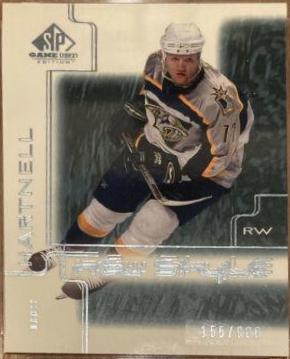 Scott Hartnell #71 Hockey Cards 2000 SP Game Used