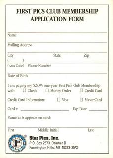 First Pics Club Membership Application