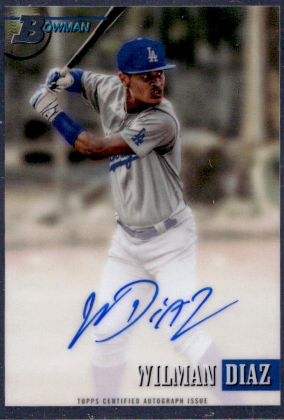 Wilman Diaz #93PA-WD 2021 Bowman Heritage Baseball Chrome Prospect Autographs