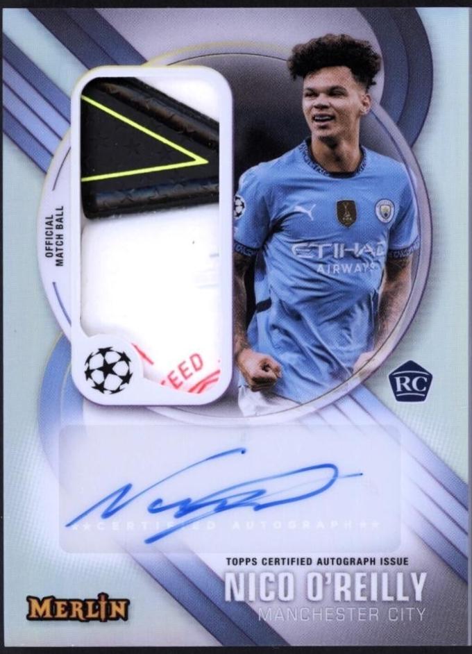 Nico O'Reilly #MBS-NO 2024 Topps Merlin UEFA Match Ball Signature