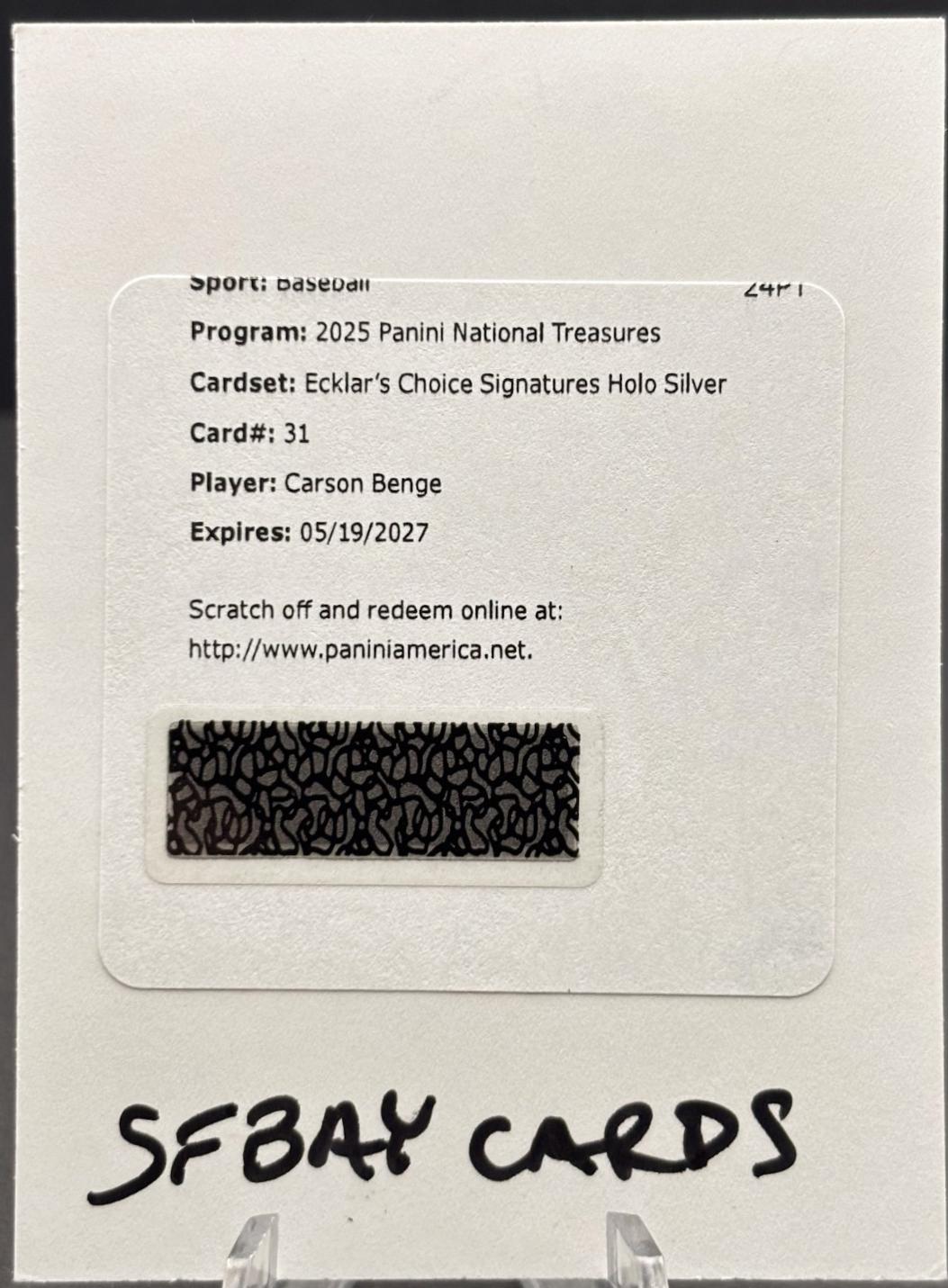 Carson Benge [Holo Silver] #31
