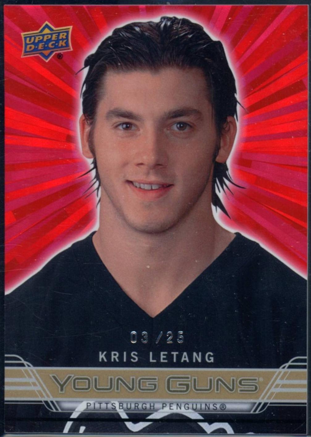 Kris Letang #OR-29 2025 Upper Deck Extended Series Outburst Retro Young Guns Hockey