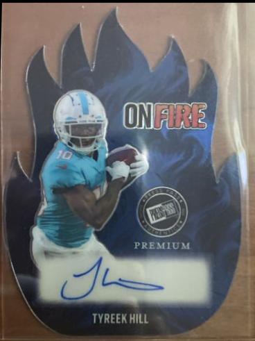 Tyreek Hill #OF-TH2 Football Cards 2024 Press Pass Premium On Fire Autograph