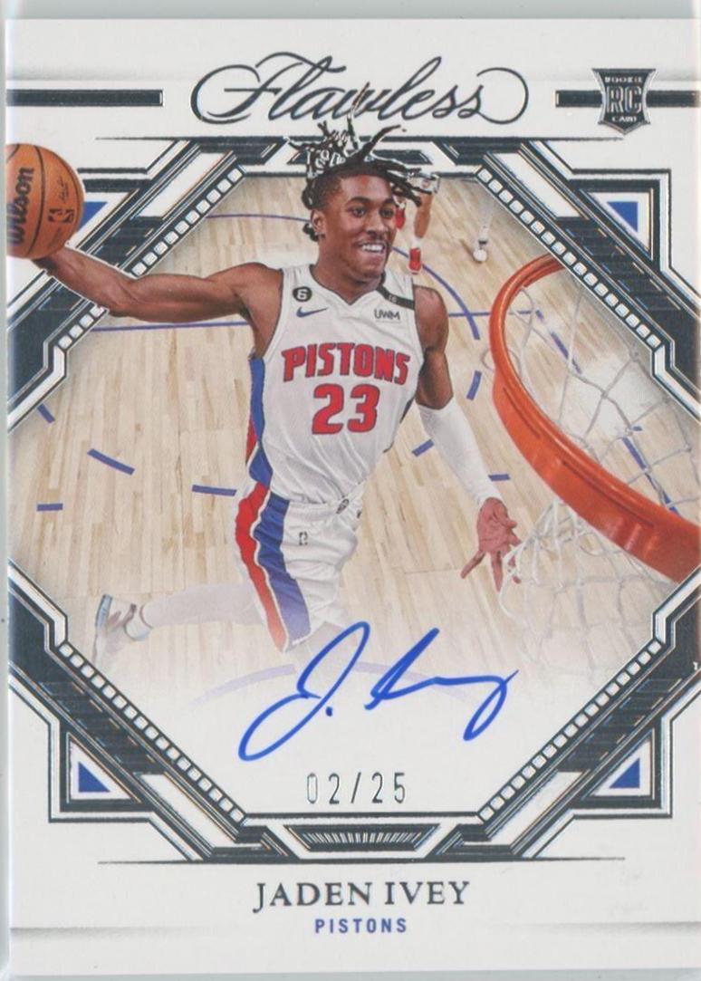 Jaden Ivey #7 Basketball Cards 2022 Panini Flawless Rookie Autograph