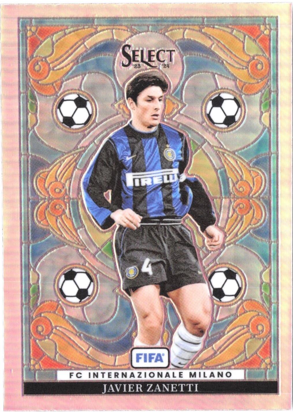 Javier Zanetti #19 Soccer Cards 2023 Panini Select FIFA Stained Glass