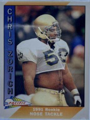 Chris Zorich #541 Football Cards 1991 Pacific