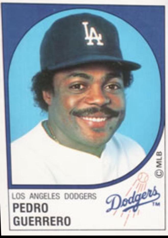 Pedro Guerrero #314 Baseball Cards 1988 Panini Stickers