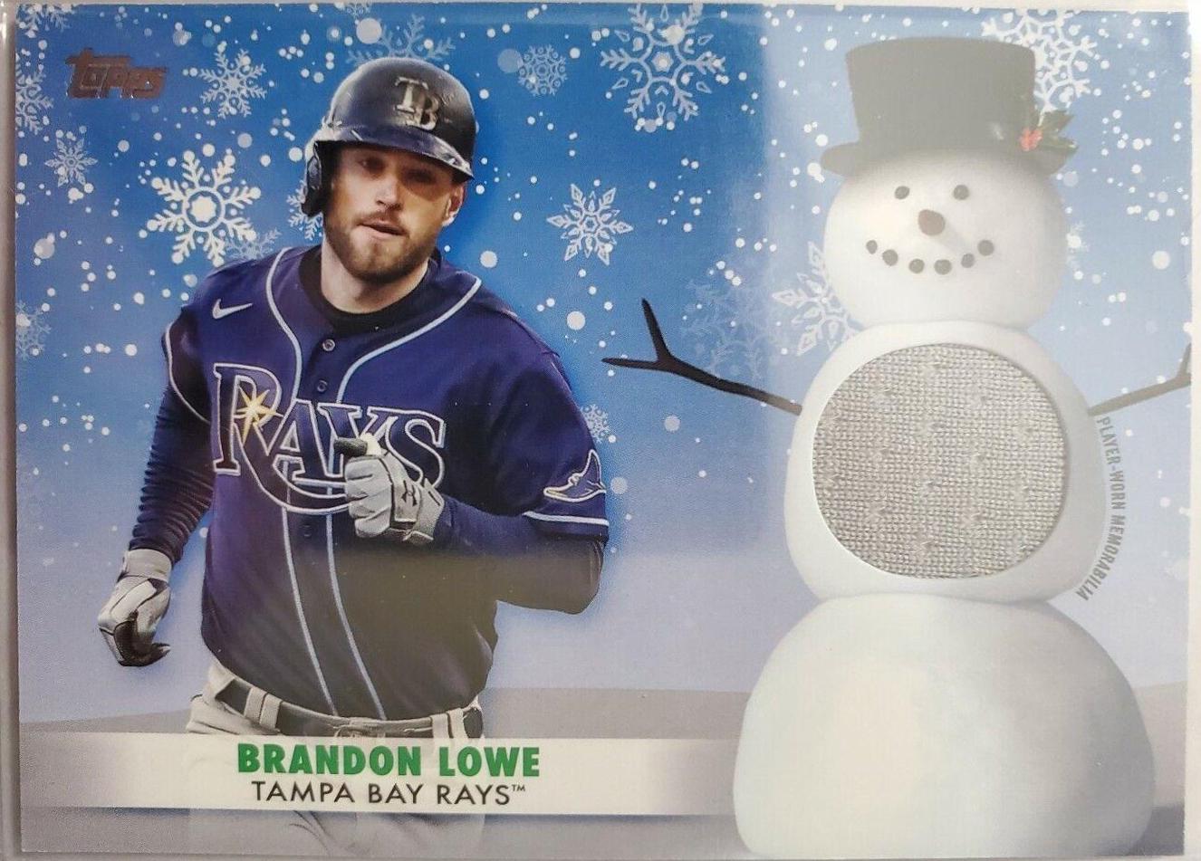 Brandon Lowe #WRC-BL Baseball Cards 2021 Topps Holiday Mega Box Holiday Relics