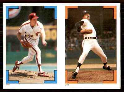 Steve Carlton, Willie Hernandez Baseball Cards 1986 O Pee Chee Stickers