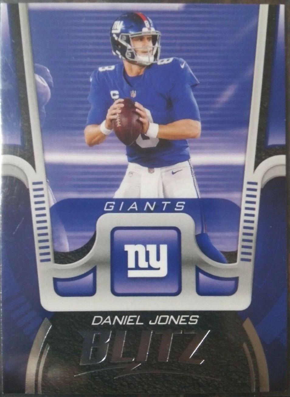Daniel Jones #BTZ-DJO Football Cards 2021 Panini Playbook BLITZ