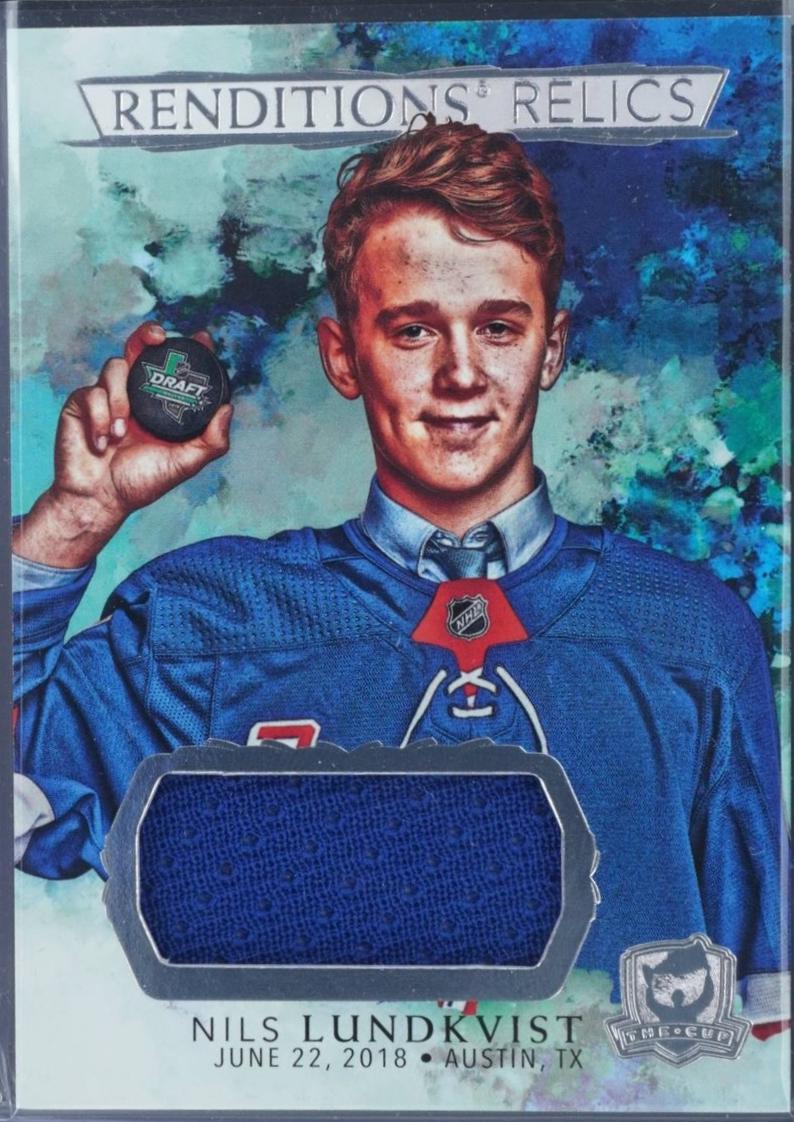 Nils Lundkvist #RR-NL 2021 Upper Deck The Cup Rendition Relics Jersey Hockey