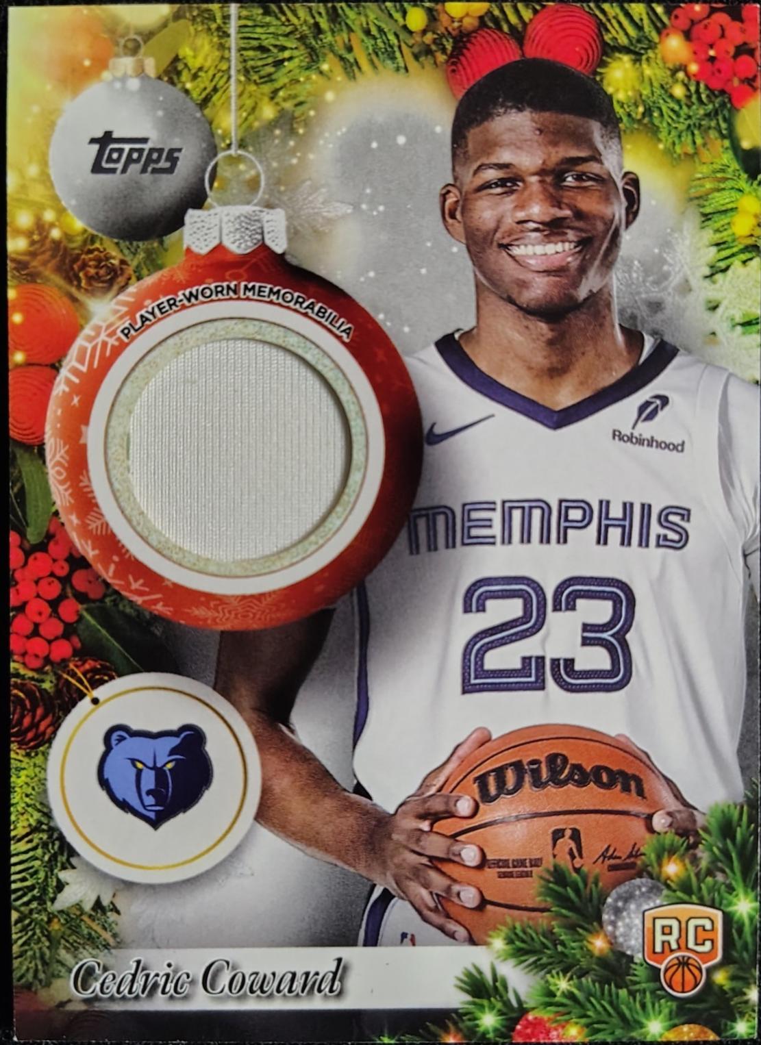 2025 Topps Holiday Player Relic Cedric Coward #PR-CO card