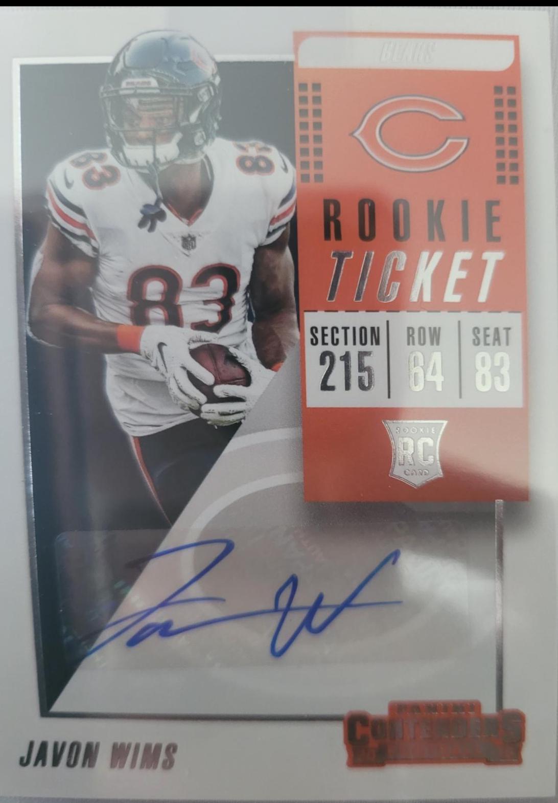 Javon Wims #318 Football Cards 2018 Panini Contenders Rookie Ticket