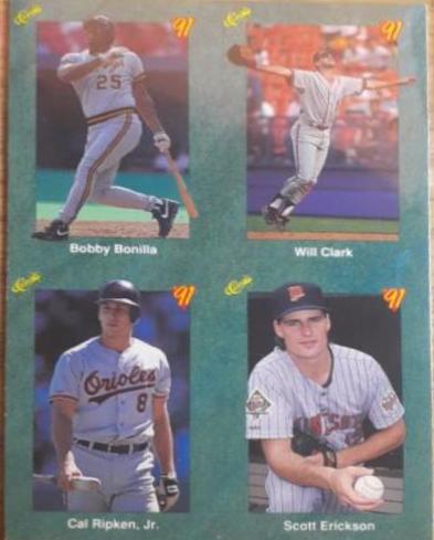Bonilla, Clark, Erickson, Ripken Jr. Baseball Cards 1991 Classic Four Sport