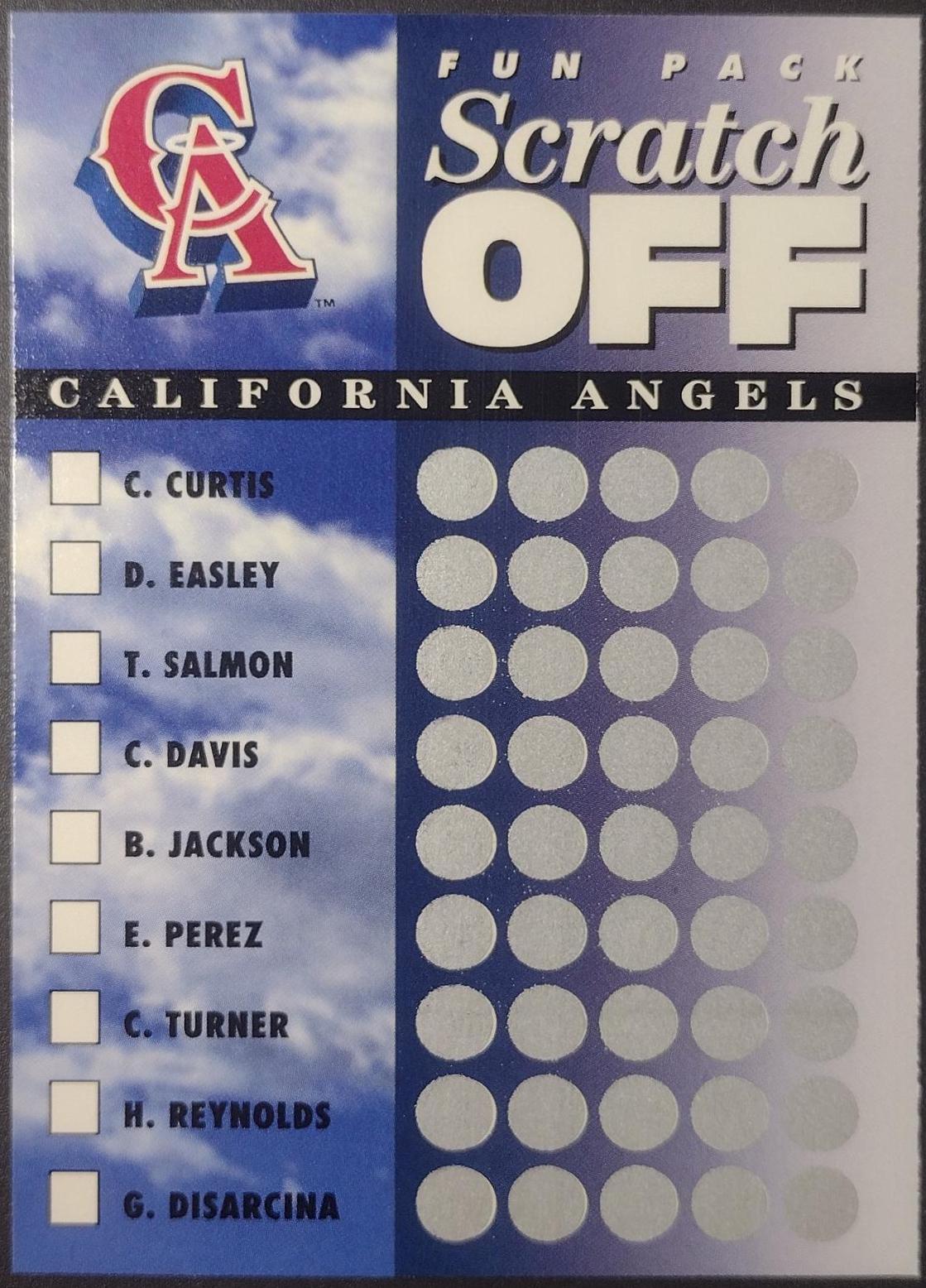California Angels Baseball Cards 1994 Upper Deck Fun Packs Scratch Off