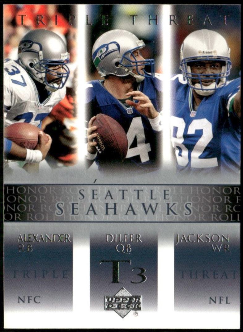 Shaun Alexander, Trent Dilfer, Darrell Jackson #86 2002 Upper Deck Honor Roll Football