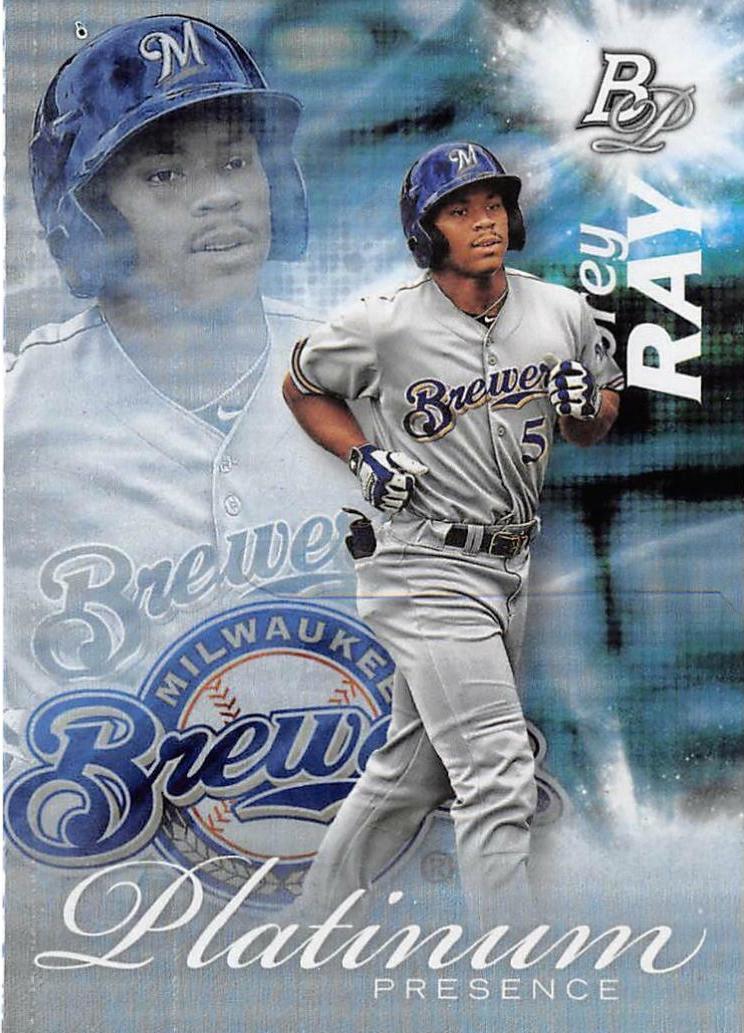 Corey Ray #PP-CR Baseball Cards 2017 Bowman Platinum Presence