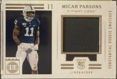 Micah Parsons #ERS-MP Football Cards 2021 Panini Chronicles Draft Picks Encased Substantial Rookie Swatches