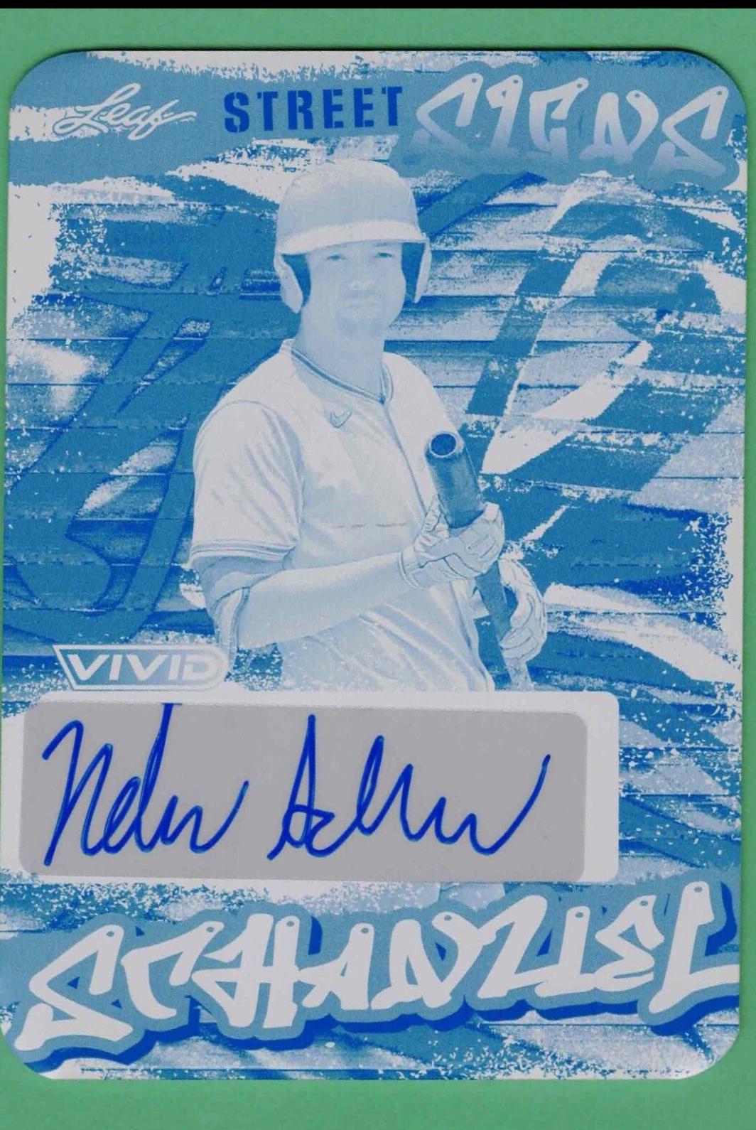 Nolan Schanuel #SS-NS1 Baseball Cards 2023 Leaf Vivid Street Signs