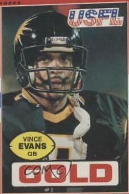 Vince Evans #31 Football Cards 1985 Topps USFL
