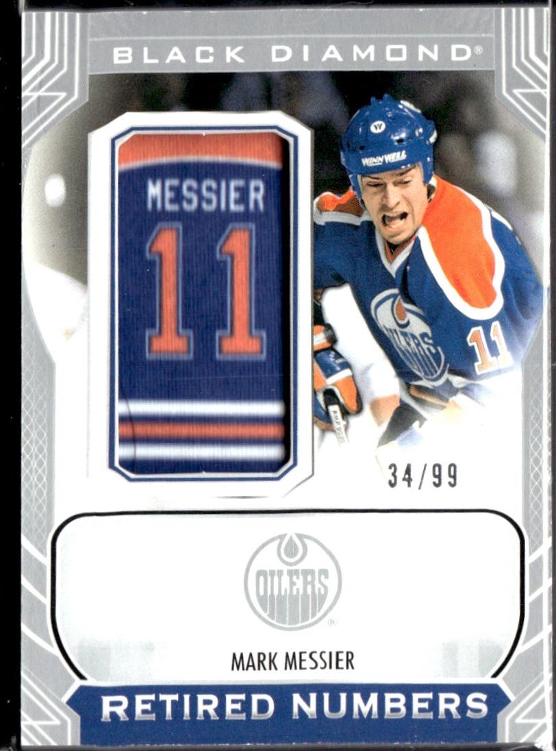 Mark Messier #ORNP-MM Hockey Cards 2024 Upper Deck Black Diamond Oilers Retired Number Patch
