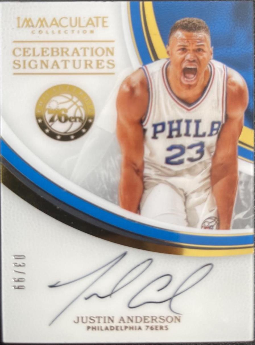 Justin Anderson #CS-JA Basketball Cards 2016 Panini Immaculate Collection Celebration Signatures