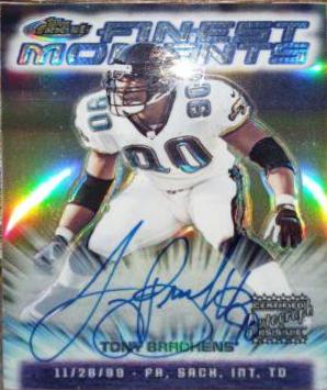 Tony Brackens [Refractor Autograph] #FM25 Football Cards 2000 Topps Finest Moments