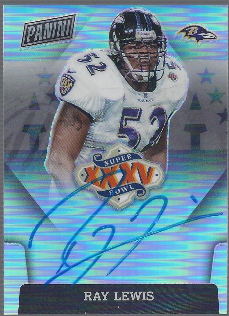 Ray Lewis #SBXXXV-RL Football Cards 2021 Panini Select Super Bowl Signatures