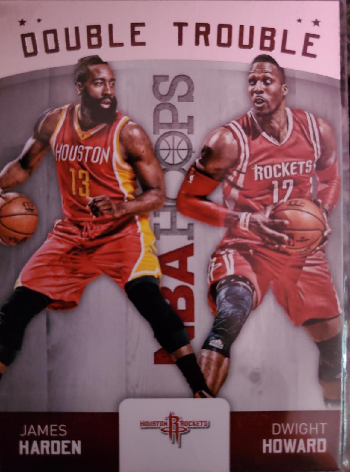 James Harden, Dwight Howard #9 Basketball Cards 2015 Panini Hoops Double Trouble