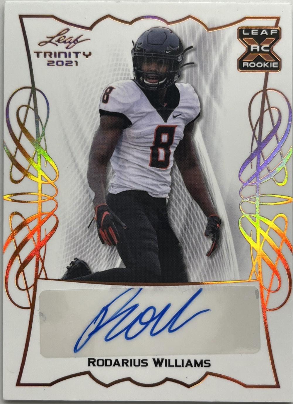 Rodarius Williams #BA-RW2 2021 Leaf Trinity Signatures Football