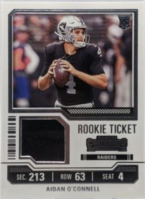 Aidan O'Connell #TS1 Football Cards 2023 Panini Contenders Rookie Ticket Swatch