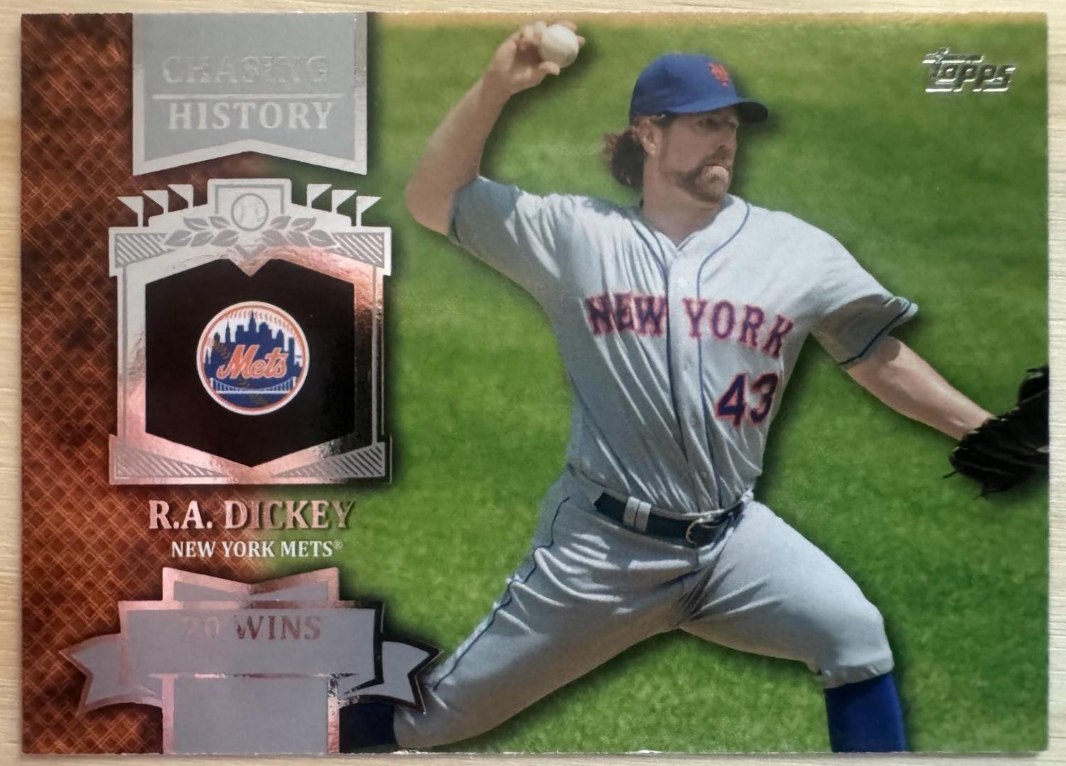 R.A. Dickey #CH-17 2013 Topps Baseball Chasing History