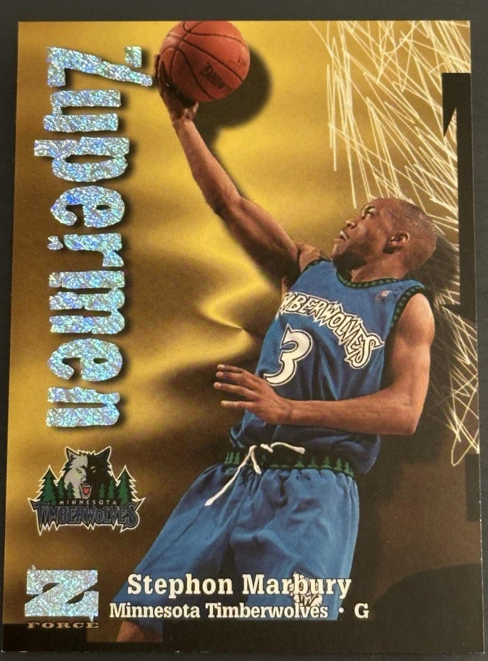 skybox 3D's stephon marbury NBAカード Stephon Marbury 1997-98 Skybox Metal Universe #90 Minnesota