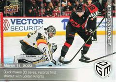 Jonathan Quick #64 Hockey Cards 2022 Upper Deck Game Dated Moments Prices