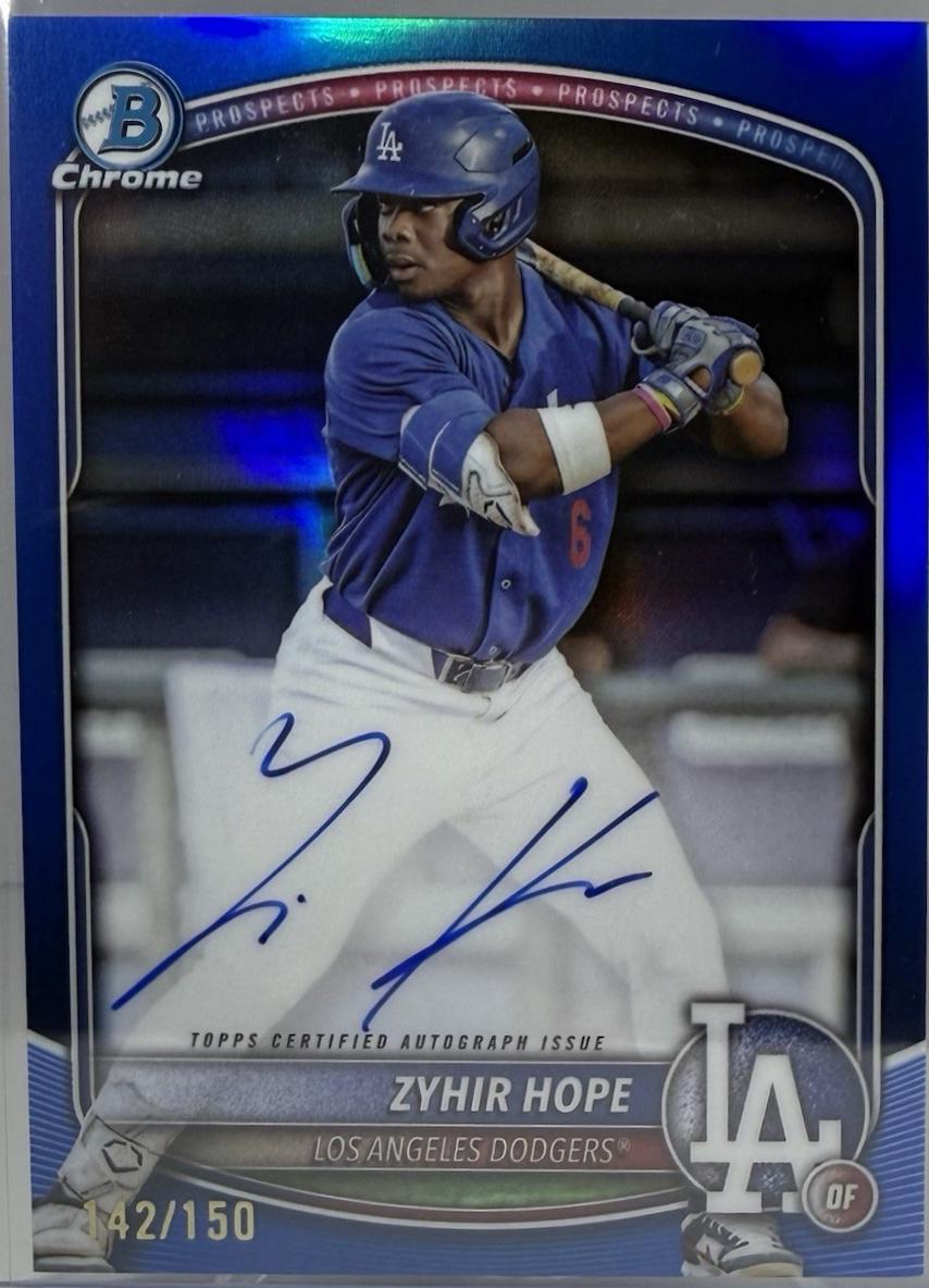 Zyhir Hope [Blue] #CPA-ZH Prices | 2025 Bowman Chrome Prospect