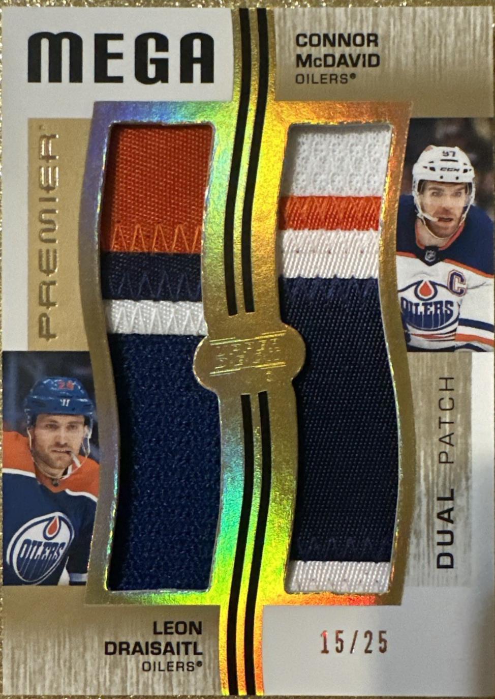 Connor McDavid / Leon Draisaitl #PD-CMLD Hockey Cards 2023 Upper Deck Premier Dual Patch