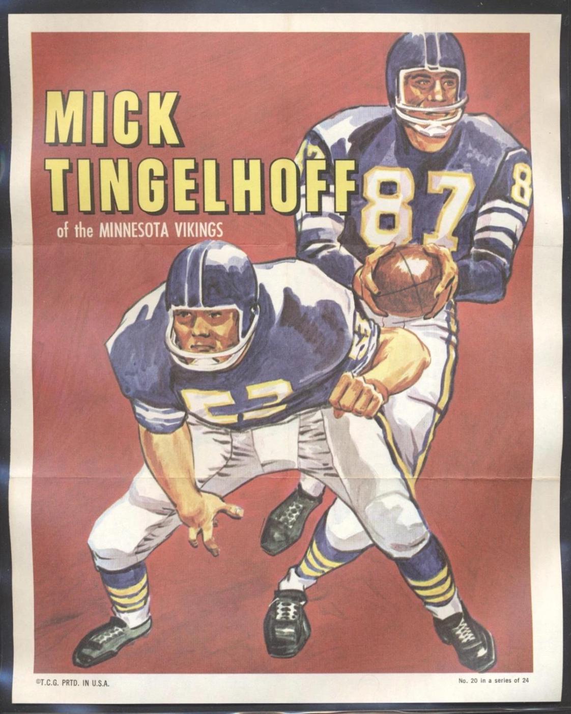 Mick Tingelhoff #20 1970 Topps Posters Football