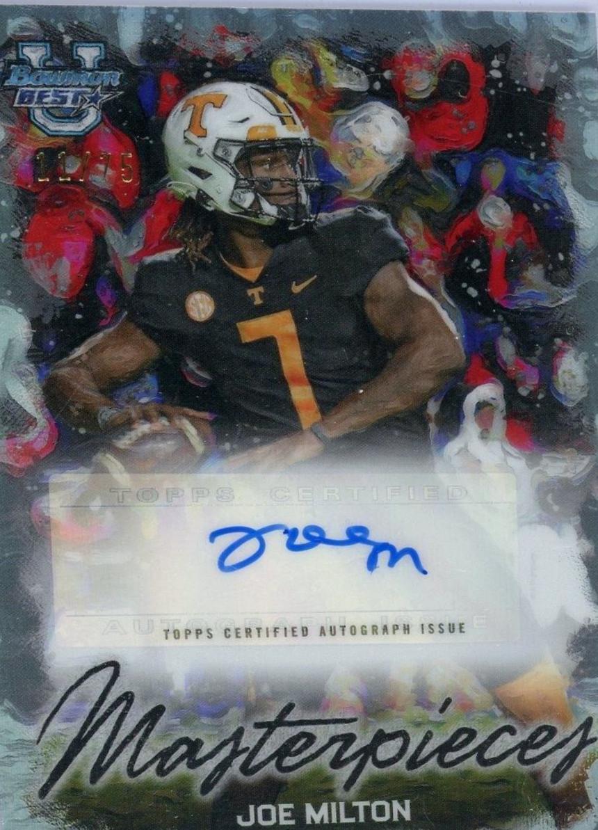 Joe Milton #BMA-JMI Football Cards 2023 Bowman's Best University Masterpieces Autographs